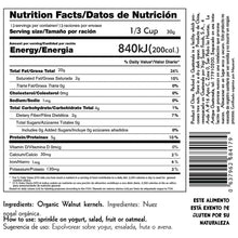 Cargar imagen en el visor de la galería, Información nutricional Nuez Nogal Orgánica 400g Omega-3 grasas saludables Yogi Super Foods