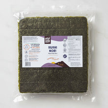Cargar imagen en el visor de la galería, Alga Nori tostada hojas para sushi rolls snack natural sin gluten Yogi Super Foods