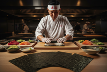 Cargar imagen en el visor de la galería, Chef japonés preparando sushi con alga Nori tostada cocina saludable Guatemala Yogi Super Foods
