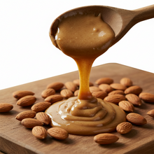 Cargar imagen en el visor de la galería, Mantequilla de Almendra Tostada Cremosa cayendo de cuchara con almendras – Yogi Super Foods