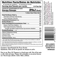 Cargar imagen en el visor de la galería, Información nutricional Blue Matcha Polvo de Flor de Guisante Mariposa Yogi Super Foods