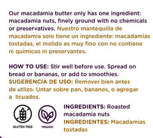 Cargar imagen en el visor de la galería, Mantequilla de macadamia sin gluten vegana tostada grasas saludables Guatemala Yogi Super Foods
