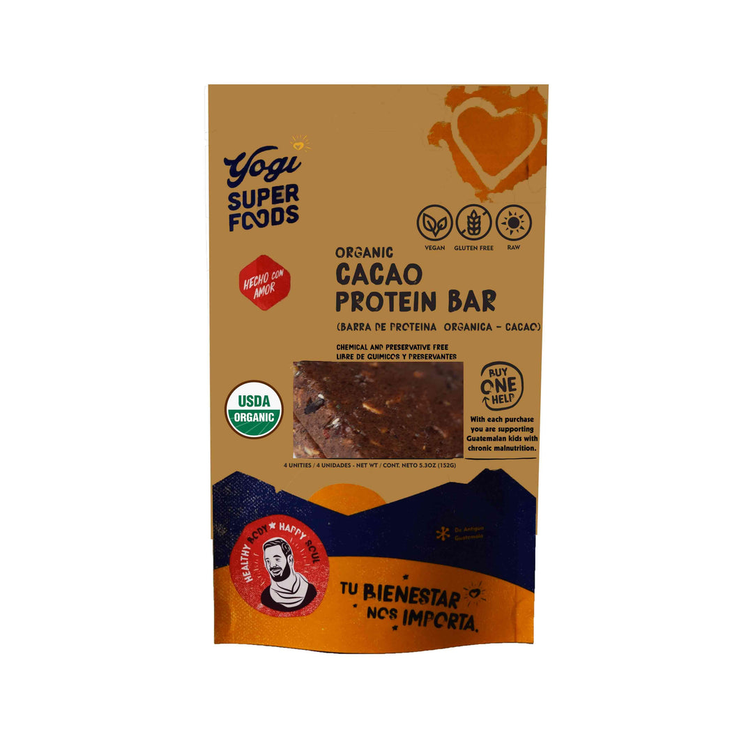 Barritas proteínicas de cacao ecológico (paquete de 4)